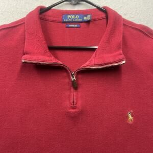Polo Ralph Lauren Estate Rib 1/4 Zip Sweater Men’s XXL Red Quarter Zip Pullover